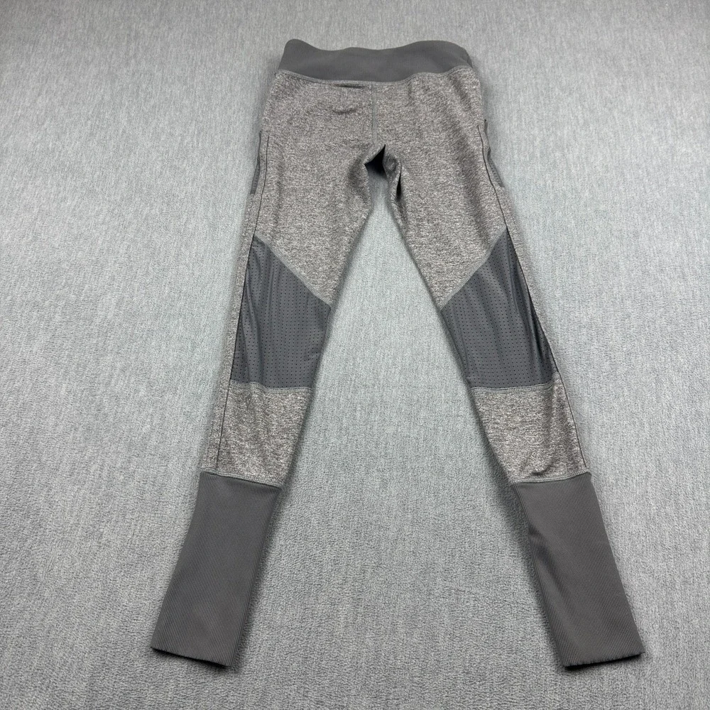 Ivivva by‎ Lululemon Leggings Girls 10 Gray Tight Mesh Side Pockets Athletic